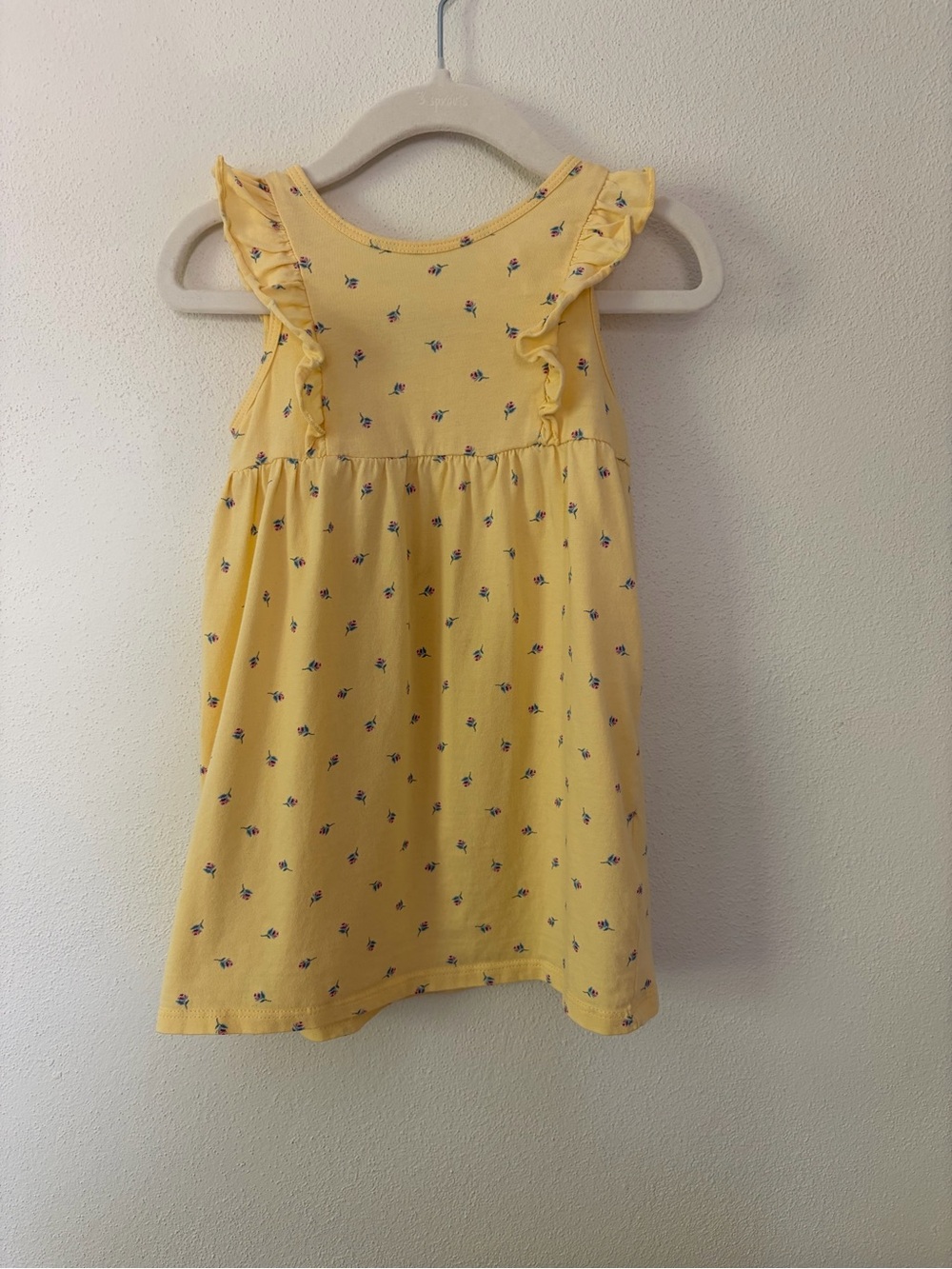 H&M Yellow Floral Ruffle-Sleeve Casual Dress